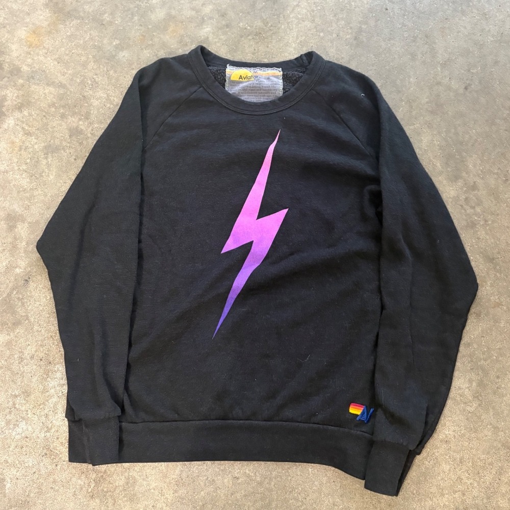 Aviator Nation Lightnight Crewneck Size M